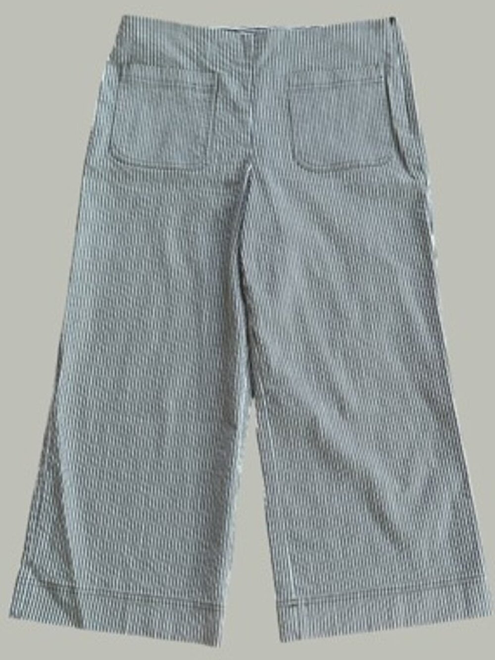 Trina Turk Olive Green and White Striped Wide Leg Cropped Pants - Size 6 - Picture 4 of 13